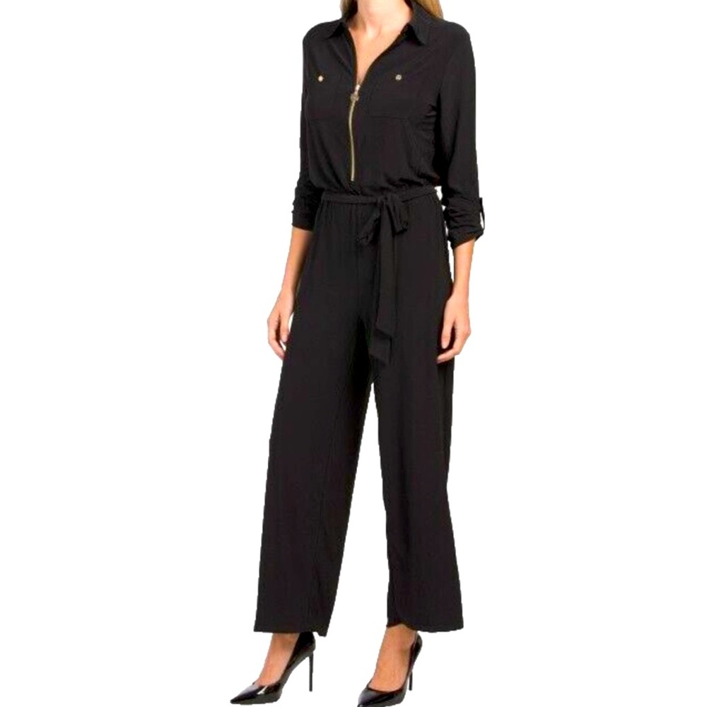 Anne Klein Black Zip Up Jumpsuit